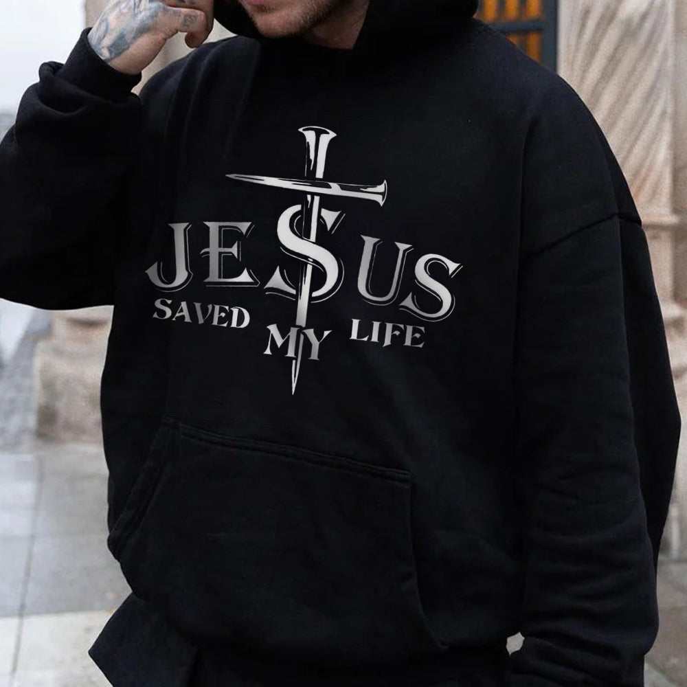 Jesus Save My Life Men's Casual Hoodies