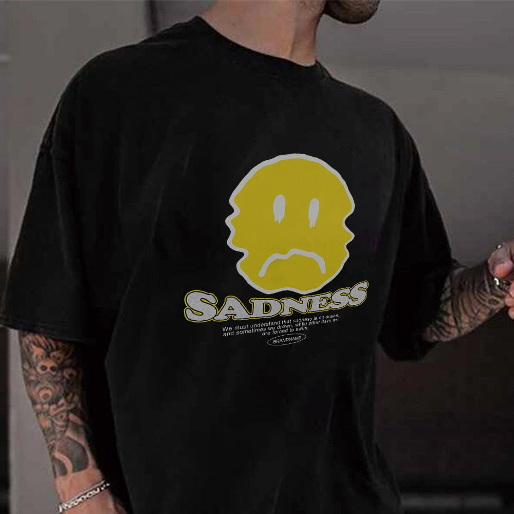 Sadness Graphic Print Casual Men's T-Shirt