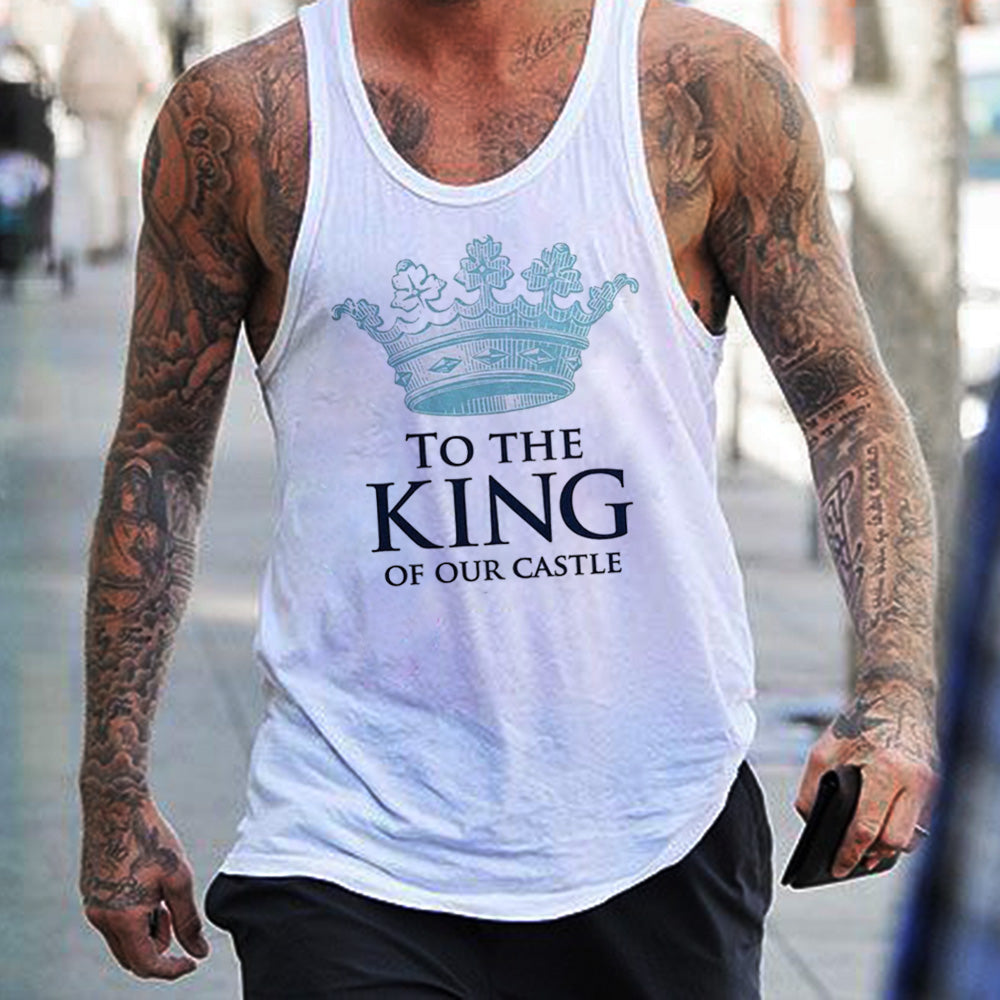 To The King Graphic Print Father's Day Casual Men's Tank Top