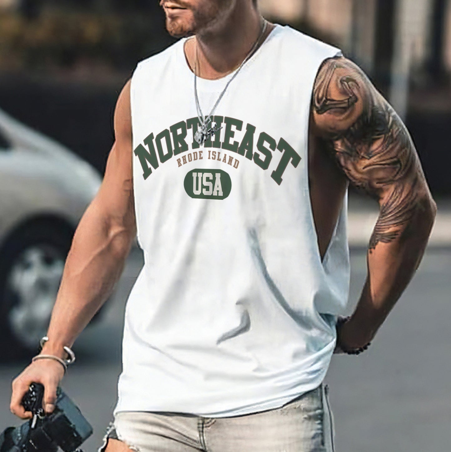 Northeast Printed Men's Streetwear Casual Tank Top