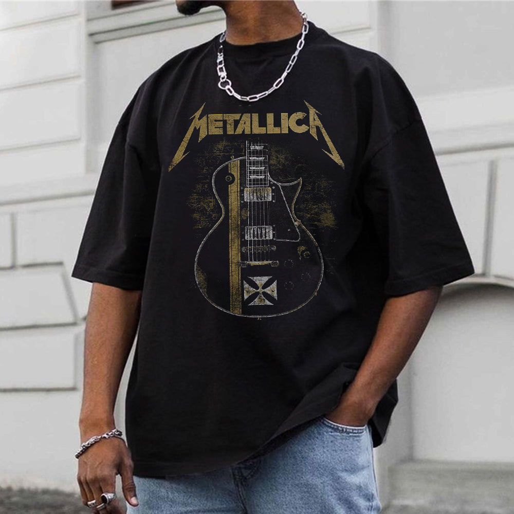 Vintage Band Print Casual Men's T-Shirt