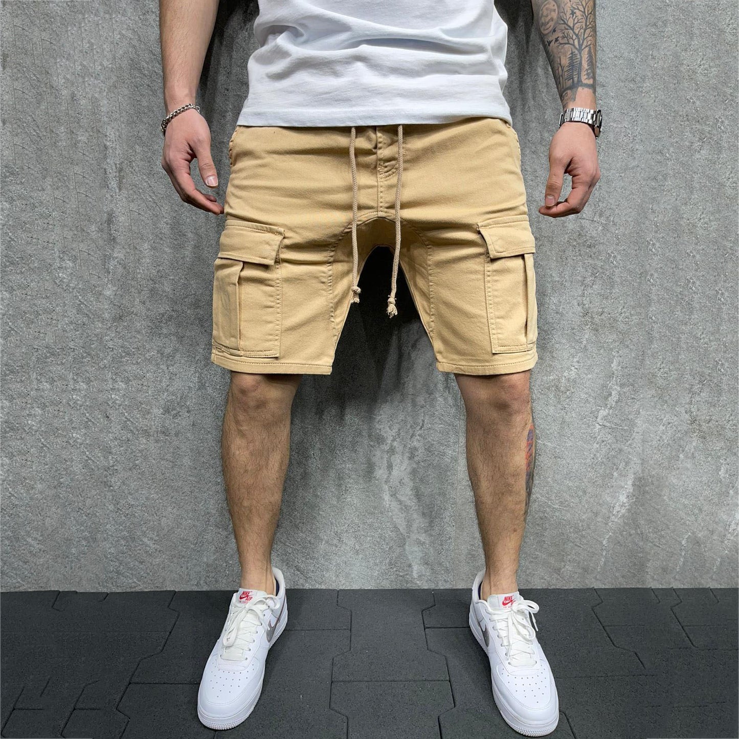 Personality Trendy Multi-pocket Workwear Loose Shorts