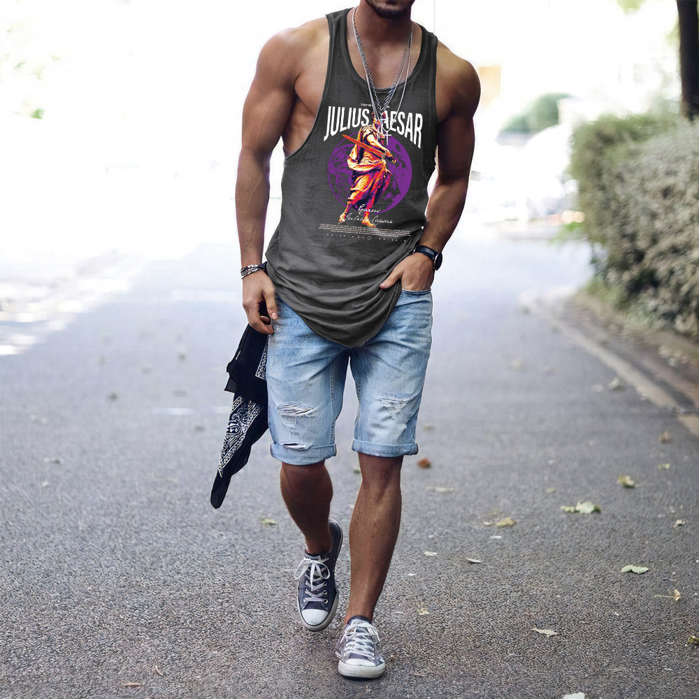 Letter Graphic Print Loose Men's Vest