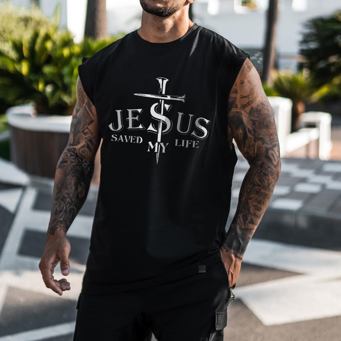 Jesus Save My Life Men's Streetwear Tank Top