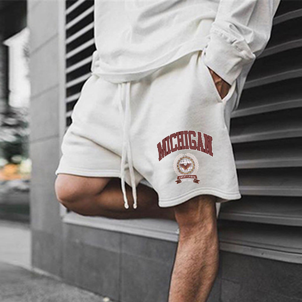 Michigan Men's Fashion Sports Loosen Shorts