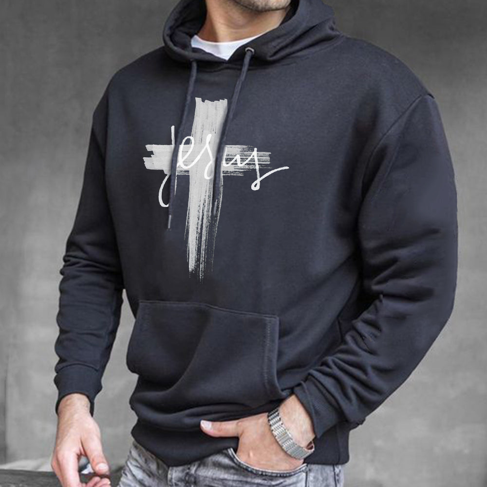 Juses Cross Men's Losse Fit Hoodies