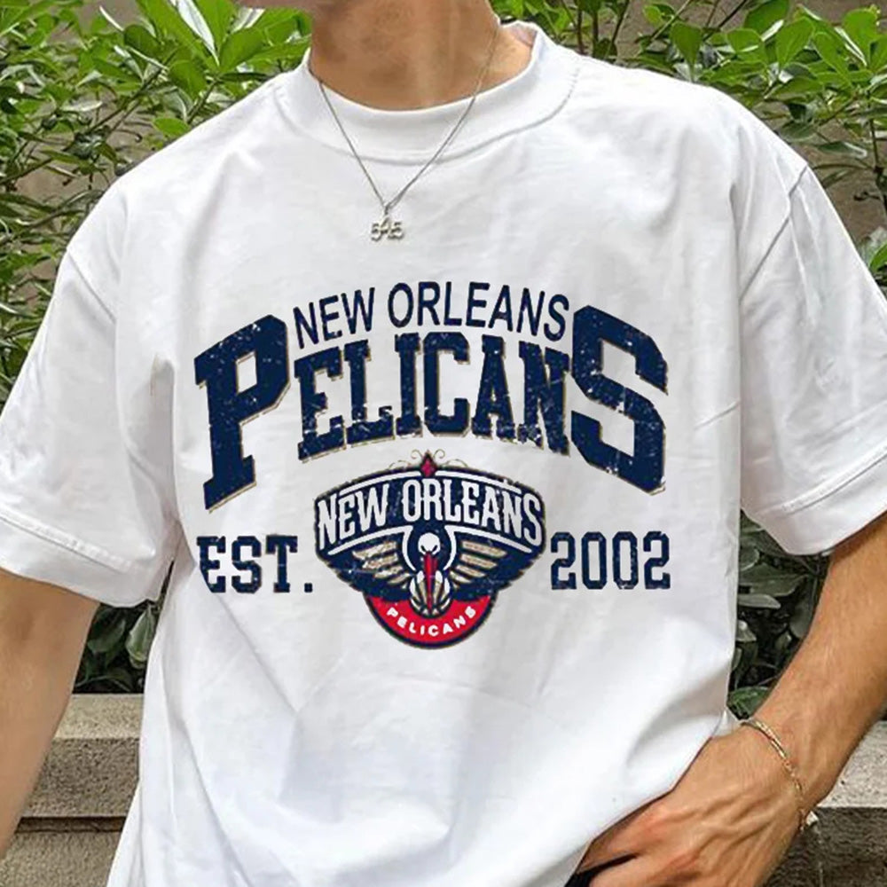 New Orleans Pelicans Men's Streetwear Short Sleeve T-shirts