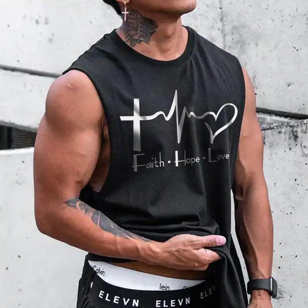 Faith Hope Love Men's Fashion Streetwear Tank Tops