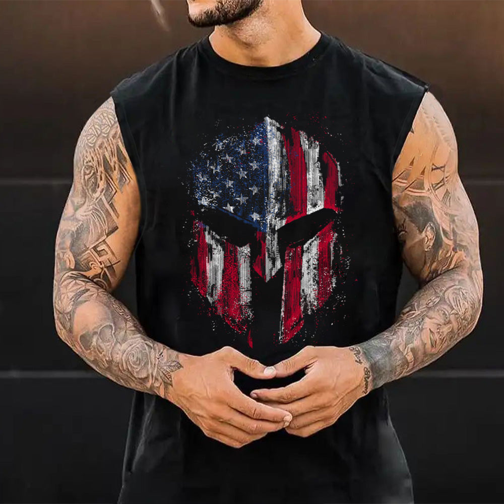 American Flag Graphics Men's Casual Tank Tops-C