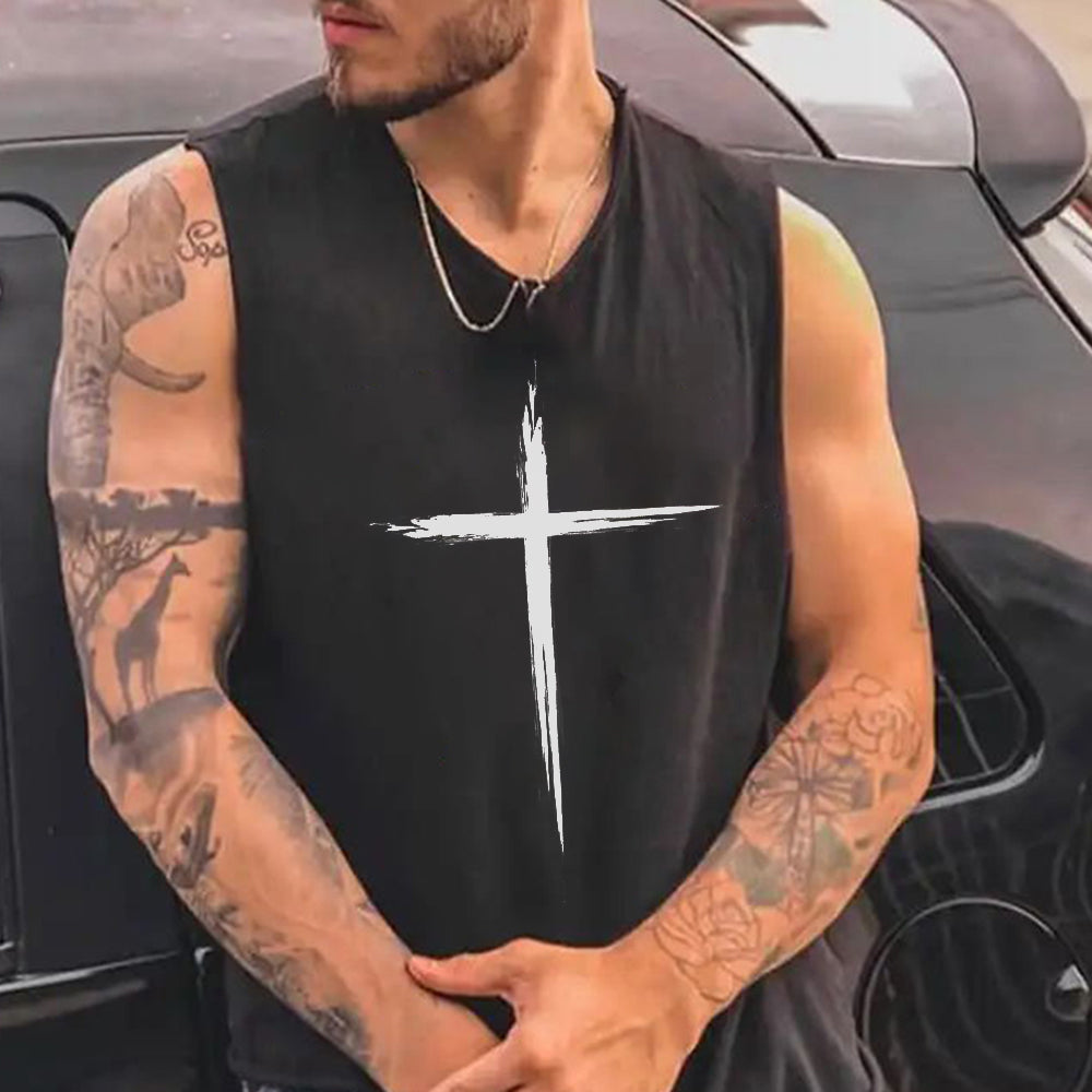 Juses Cross Men's Fashion Streetwear Tank Tops