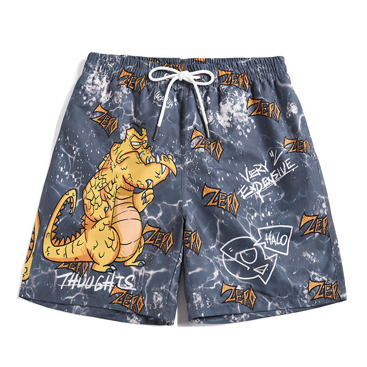 Men's beach pants loose casual cartoon printed shorts