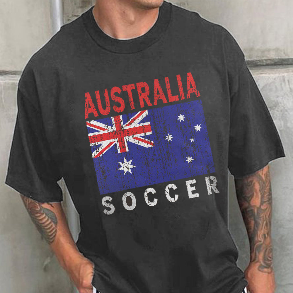 Australia Soccer Men's Streetwear Short Sleeve T-Shirts