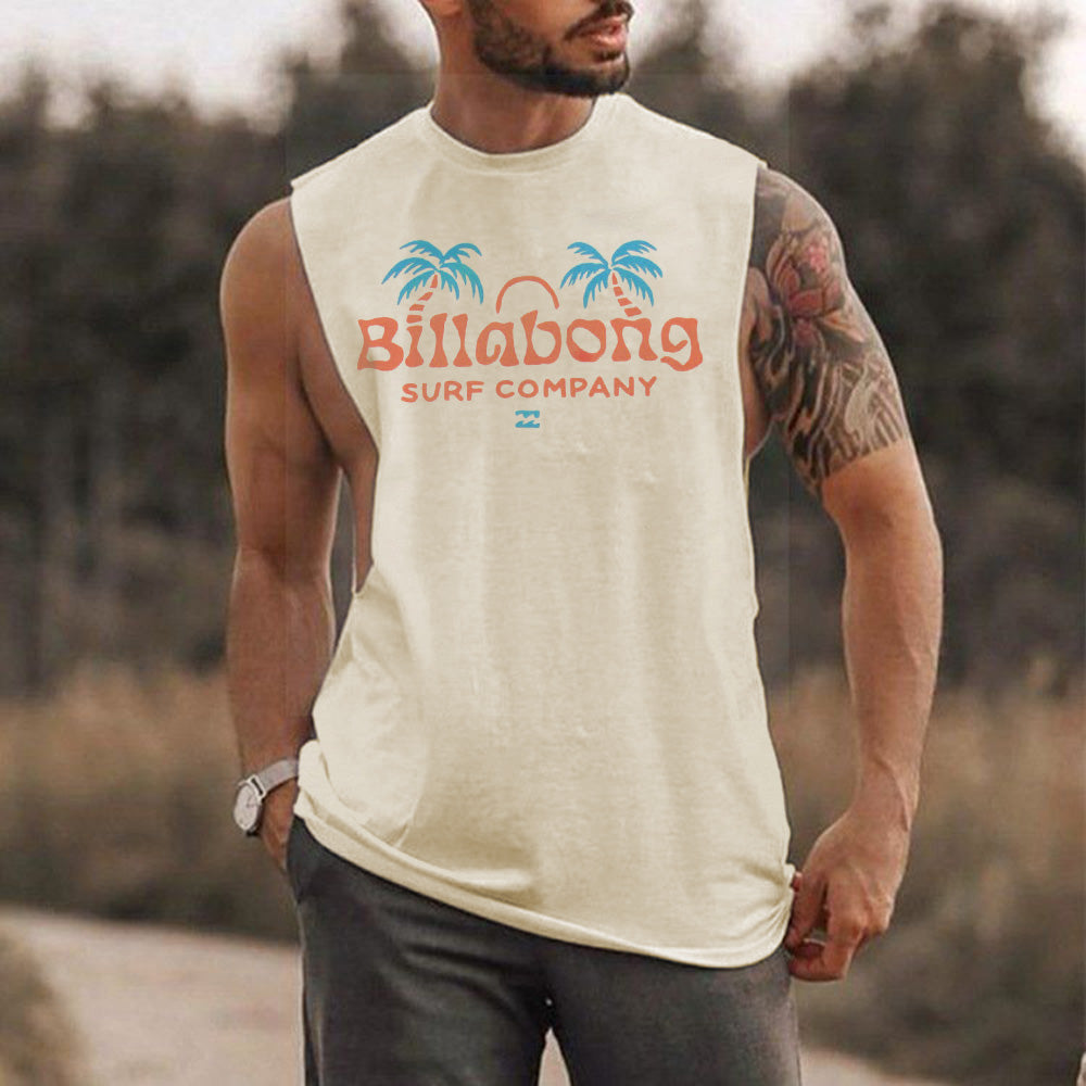 Beach Vacation Graphic Print Casual Men's Tank Top