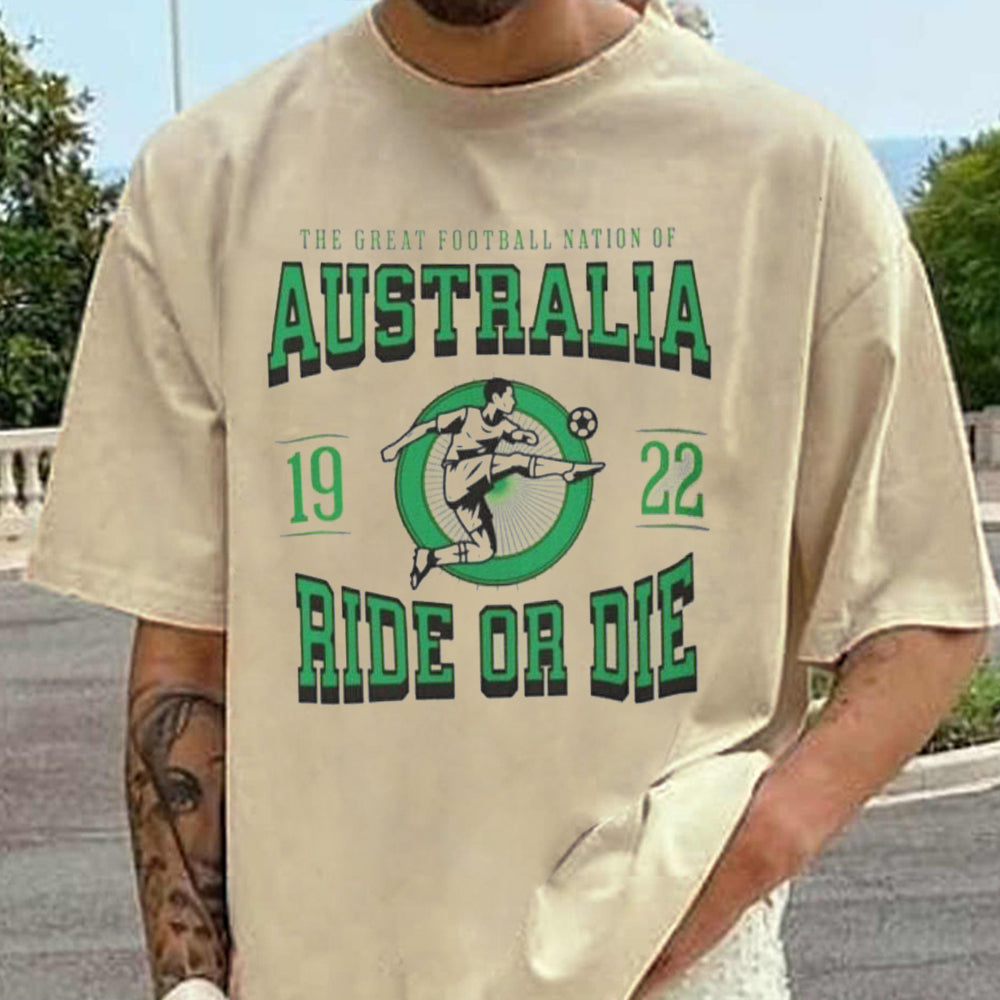 Ride or Die Men's Soccer Printed Shorts Sleeve T-shirts