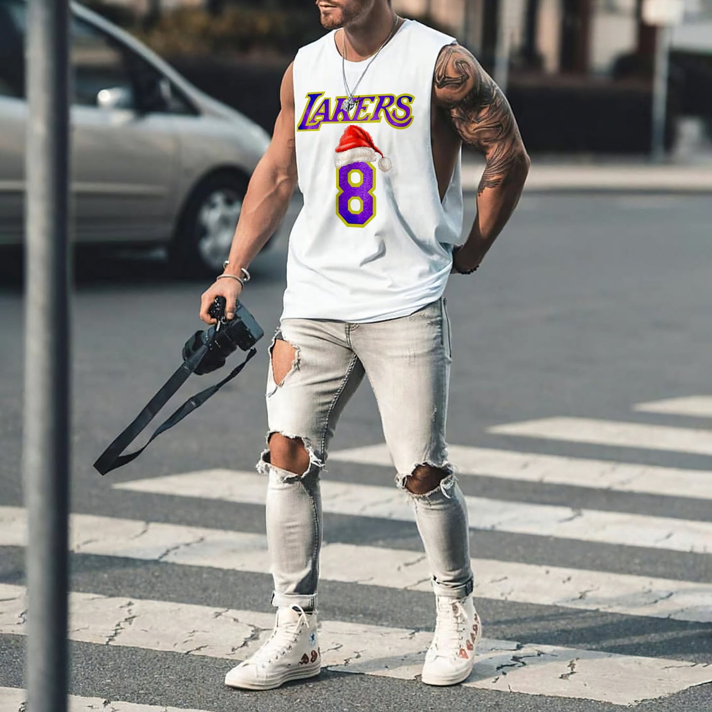 Lakers 8 Men's Christmas Funny Tank Tops