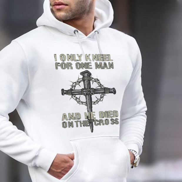 Juses Cross Men's Loose Fit Fleeced Hoodies