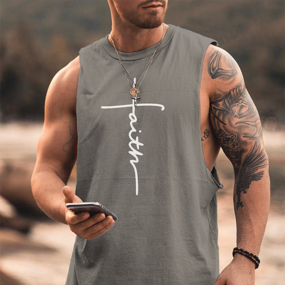 Faith Cross Men's Streetwear Tank Top