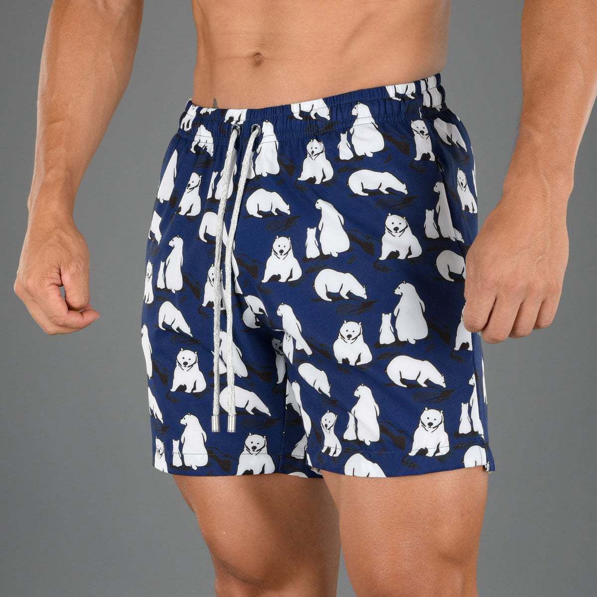 Bear Print Casual Beach Vacation Men's Shorts