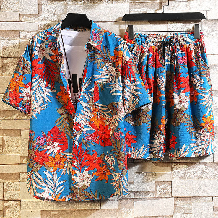 Fashion Casual Hawaiian Resort Style Beach Suit