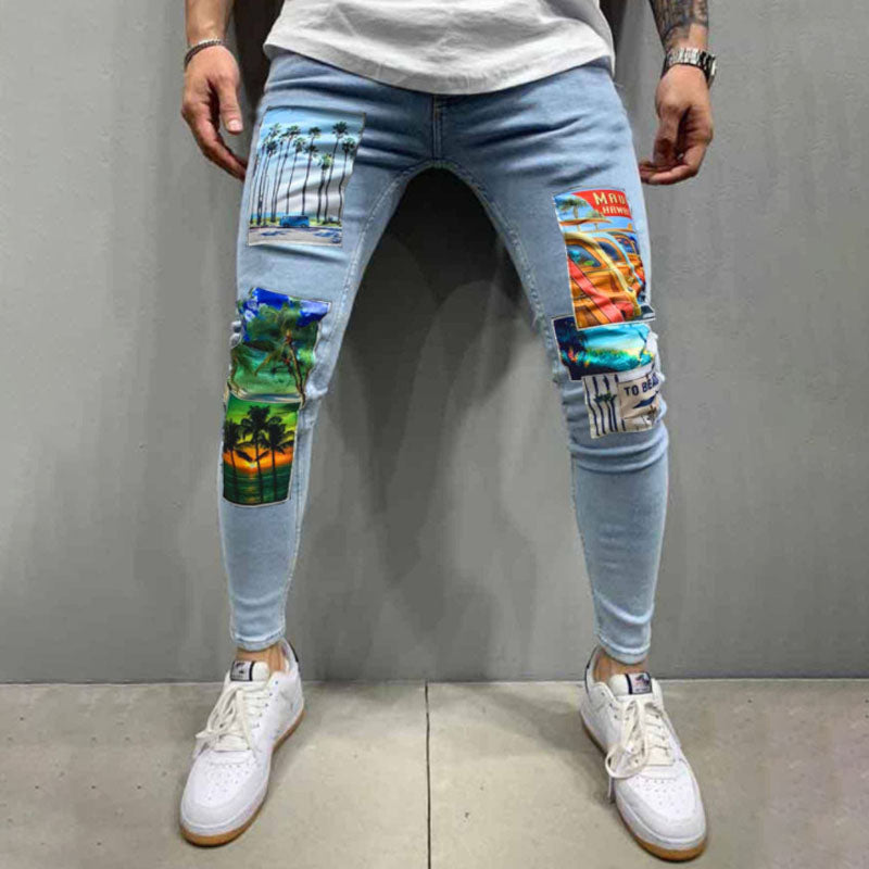 Ripped denim chinos