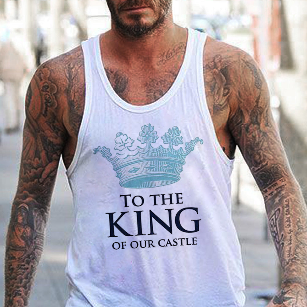 To The King Graphic Print Father's Day Casual Men's Tank Top