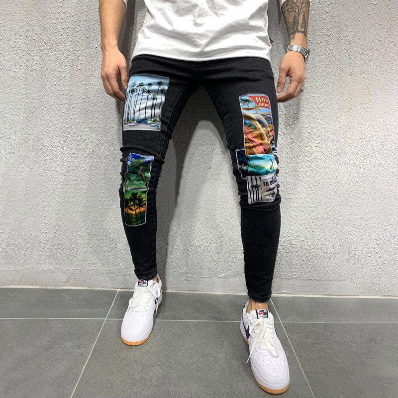 Ripped denim chinos