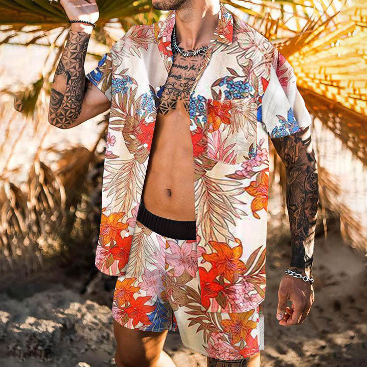 Botanical Print Hawaii Vacation Beach Suit