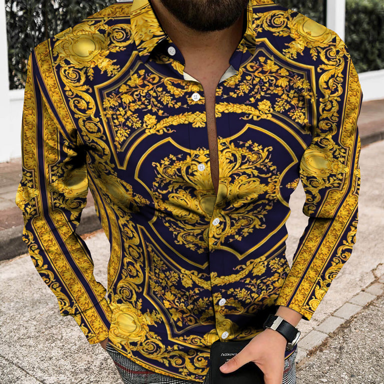 Beach Unique Trend Personality Fashion Holiday Long Sleeve Shirt