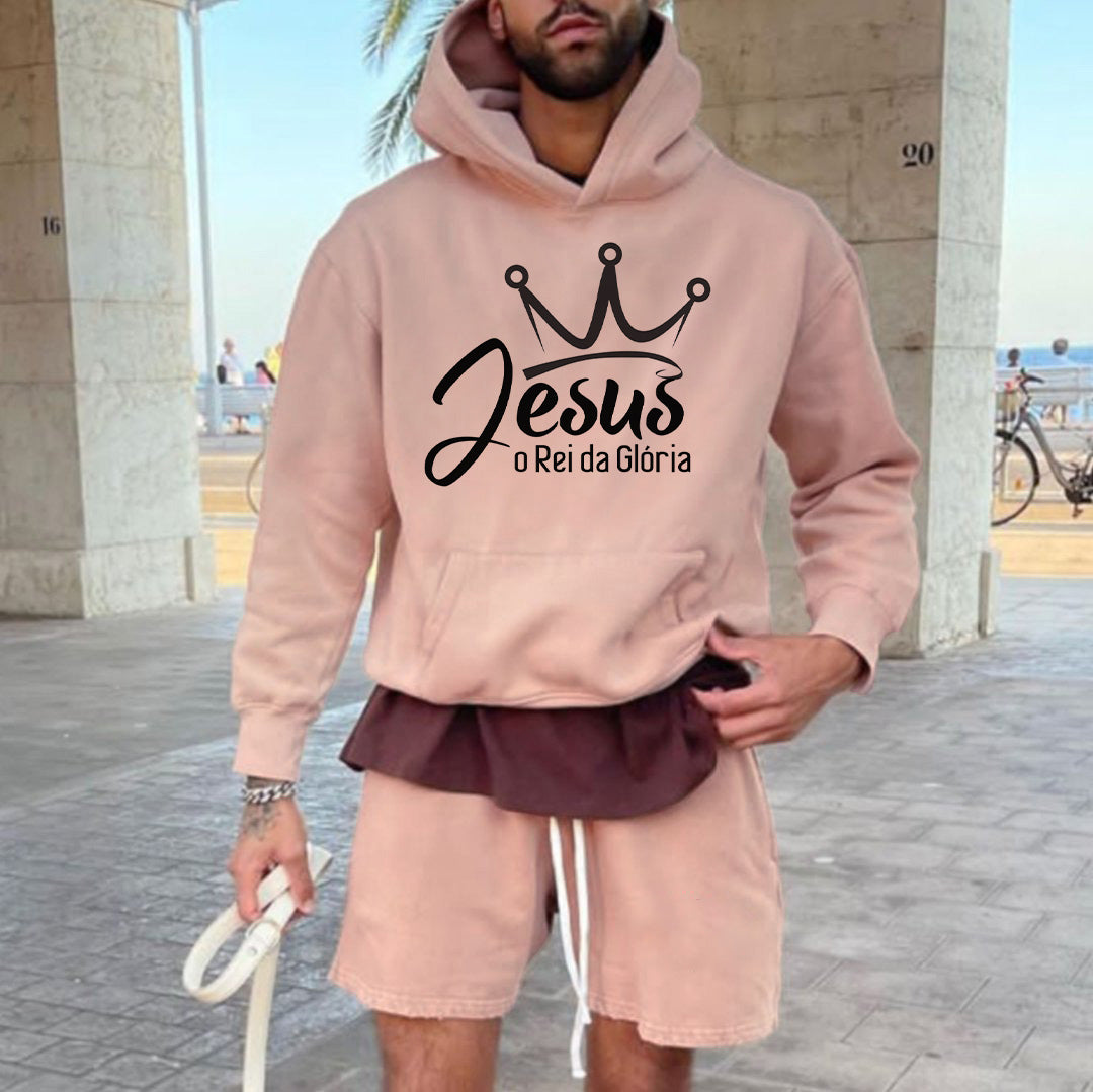 Men's Juses Printed Casual Loose Fit Hoodies