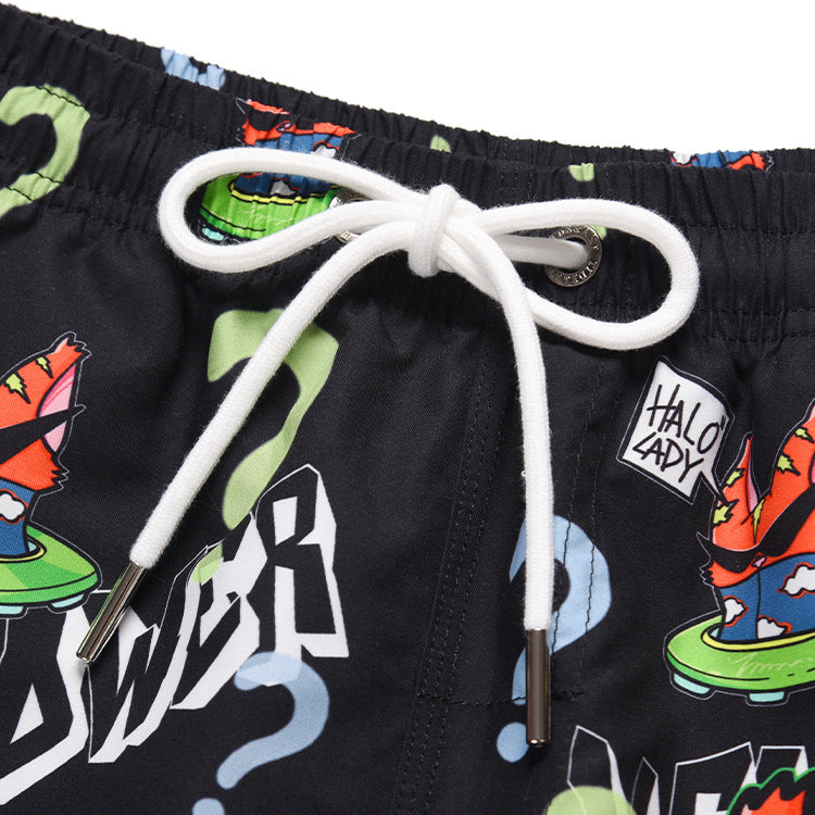 Men's beach pants loose casual cartoon printed shorts