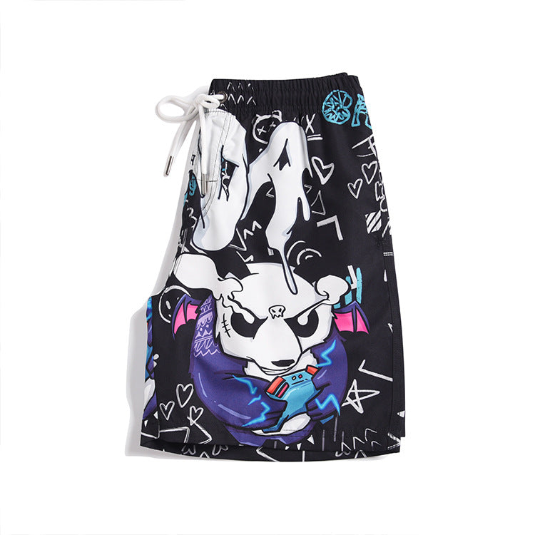 Men's beach pants loose casual cartoon printed shorts