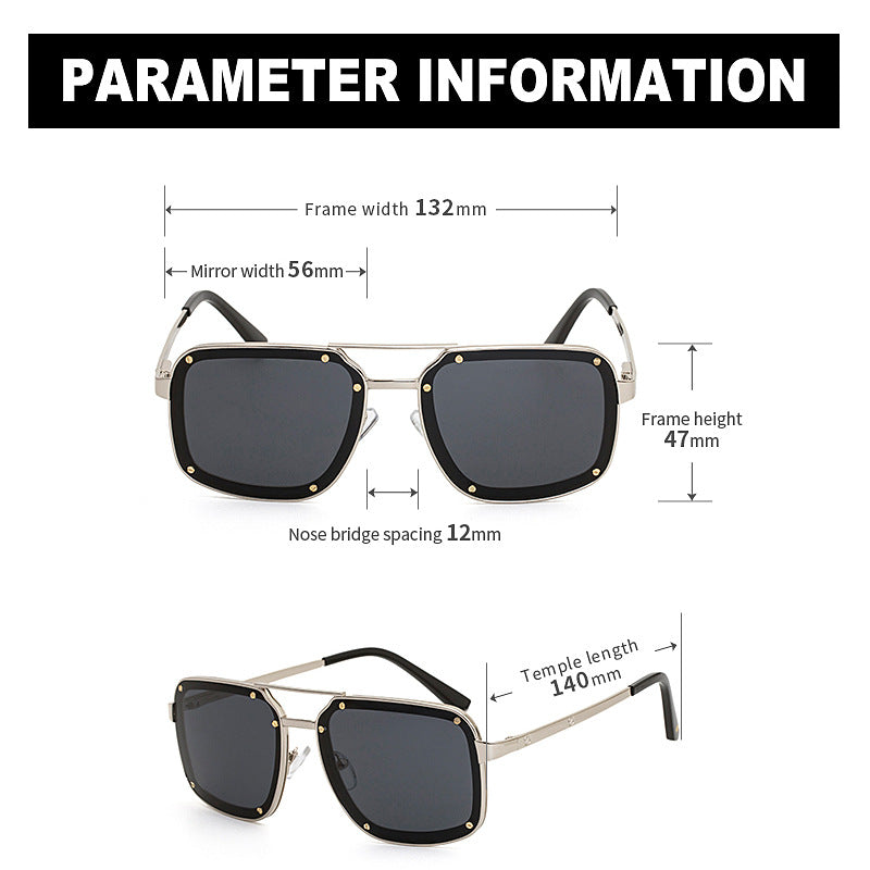 Retro Square Frame Steampunk Men's Sunglasses