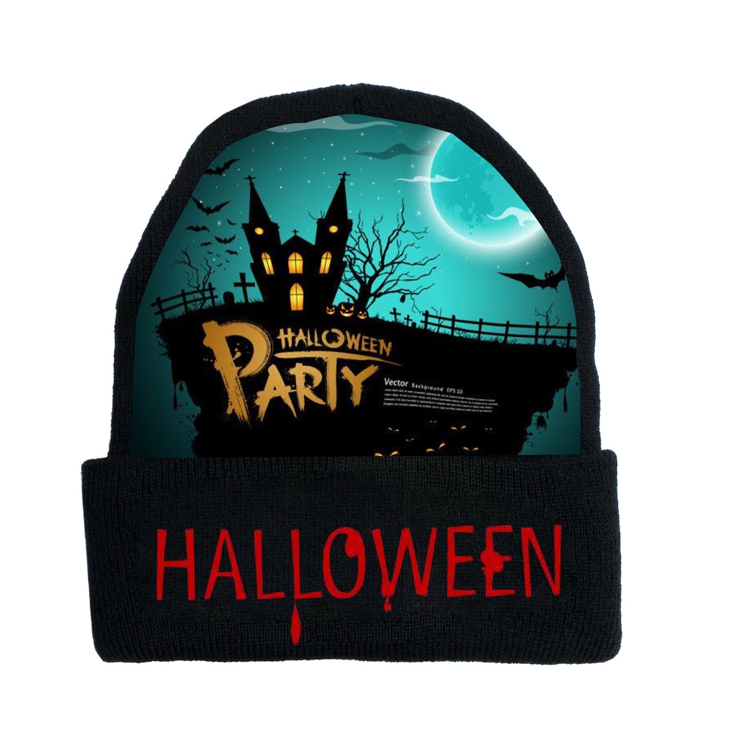 Halloween creative graphic print knitted hat