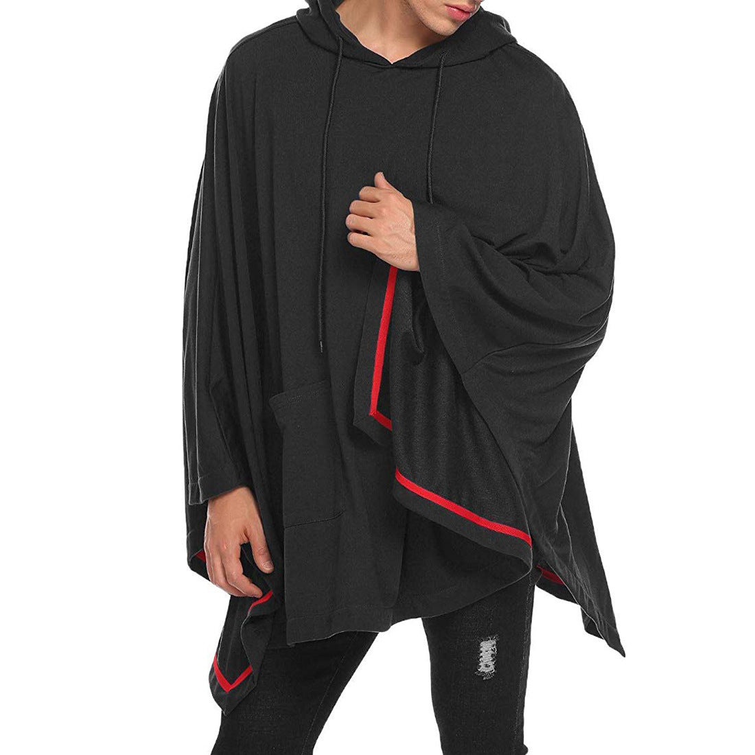 Plain Hooded Loose Men's Cloak Jacket Cape