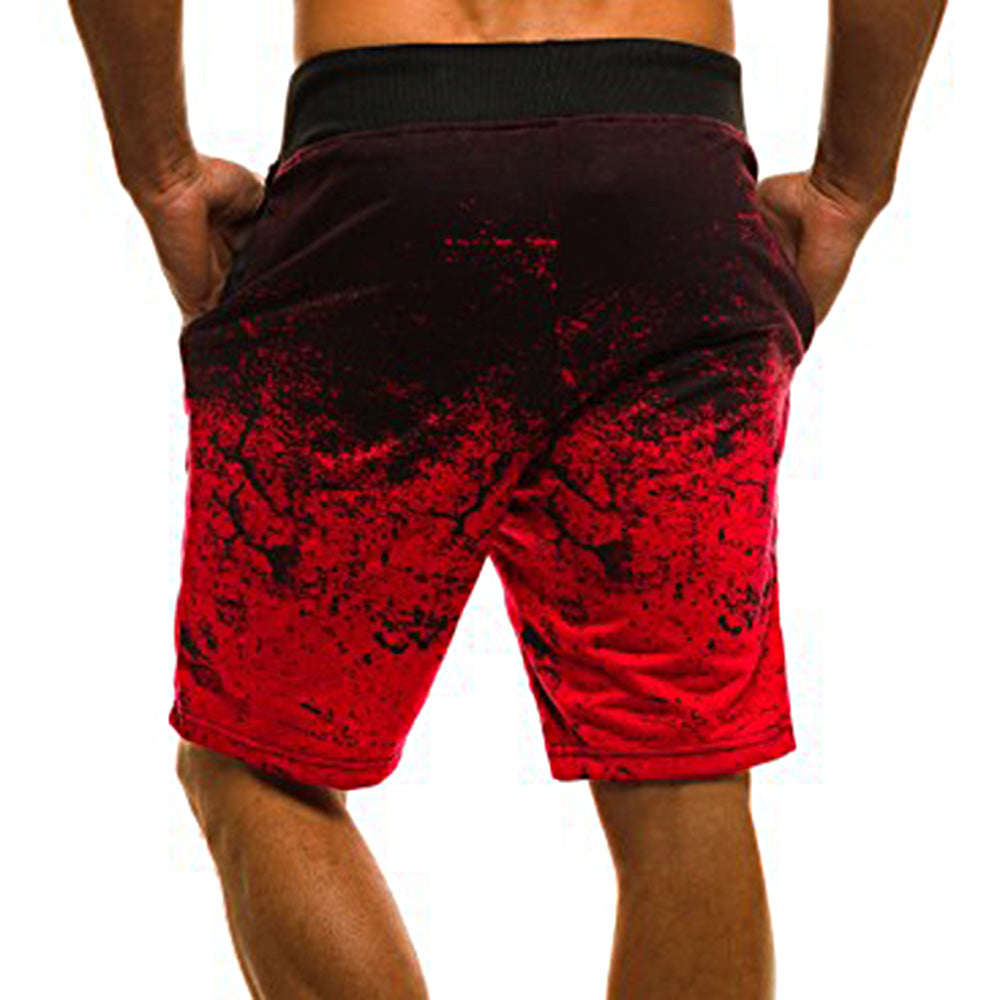 Gradient Print Casual Beach Vacation Men's Shorts