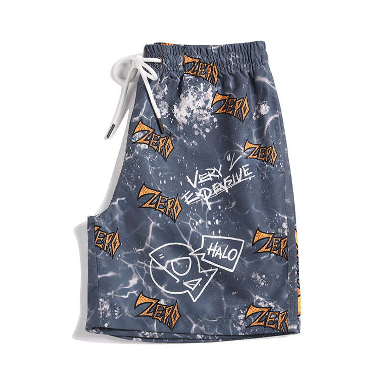 Men's beach pants loose casual cartoon printed shorts