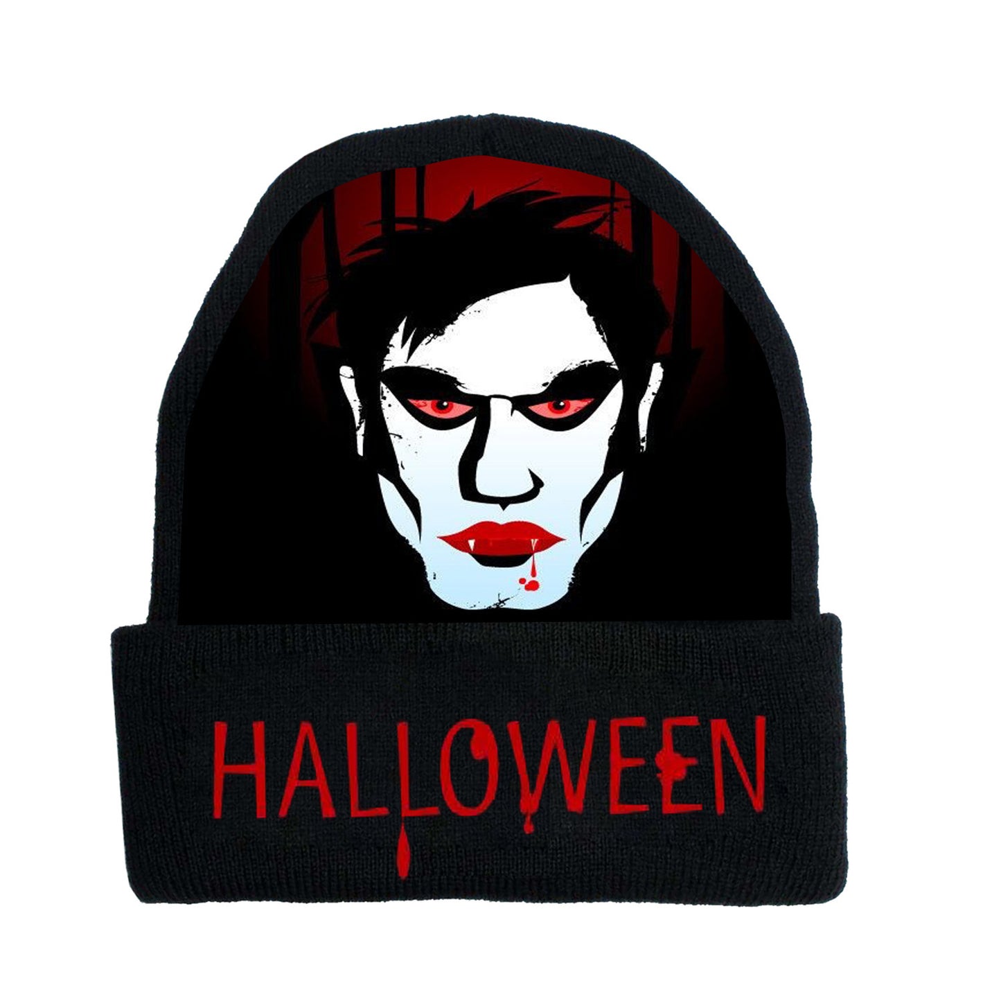 Halloween creative graphic print knitted hat