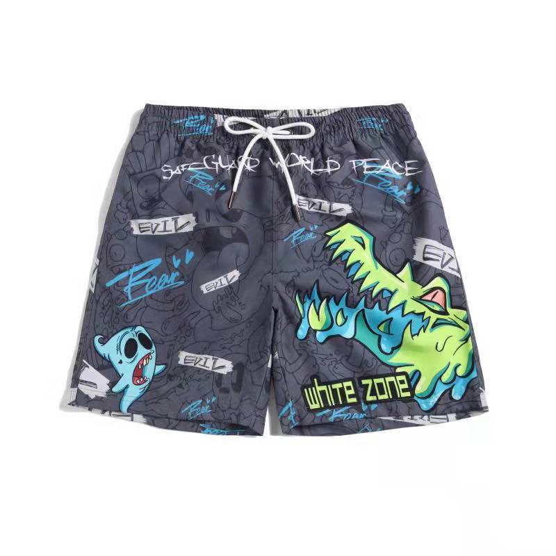 Men's beach pants loose casual cartoon printed shorts