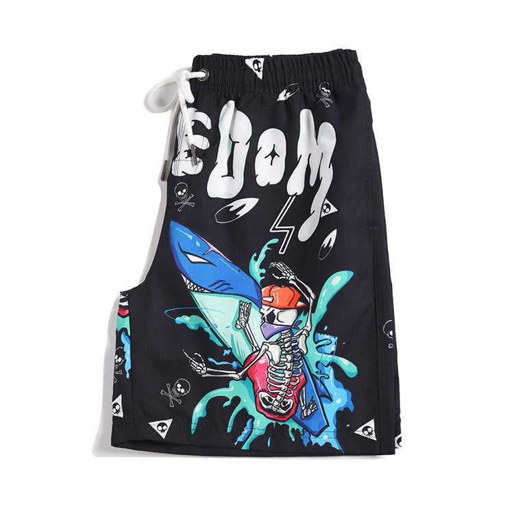 Men's beach pants loose casual cartoon printed shorts