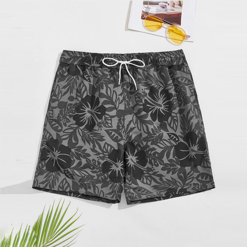 Loose Floral Print Casual Beach Vacation Men's Shorts