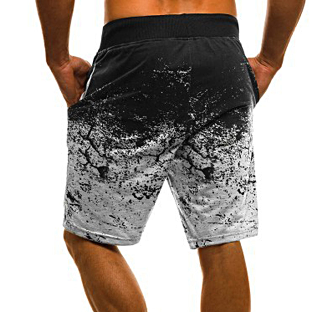 Gradient Print Casual Beach Vacation Men's Shorts