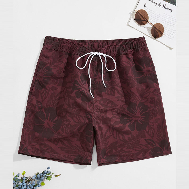 Loose Floral Print Casual Beach Vacation Men's Shorts