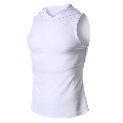 Hooded sleeveless sports fitness vest