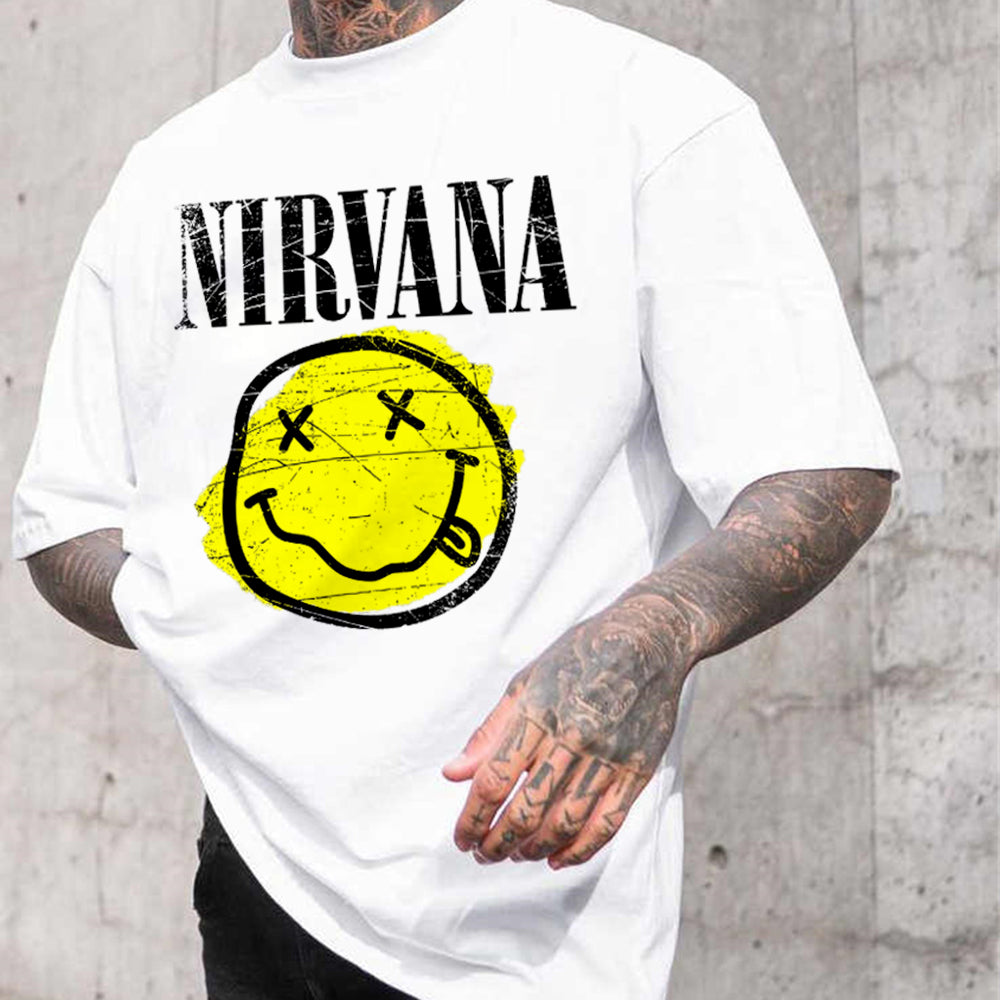 Vintage NIRVANA Band Print Casual Men's T-Shirt