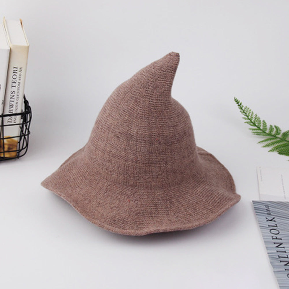 halloween wizard hat pointed knitted wool hat