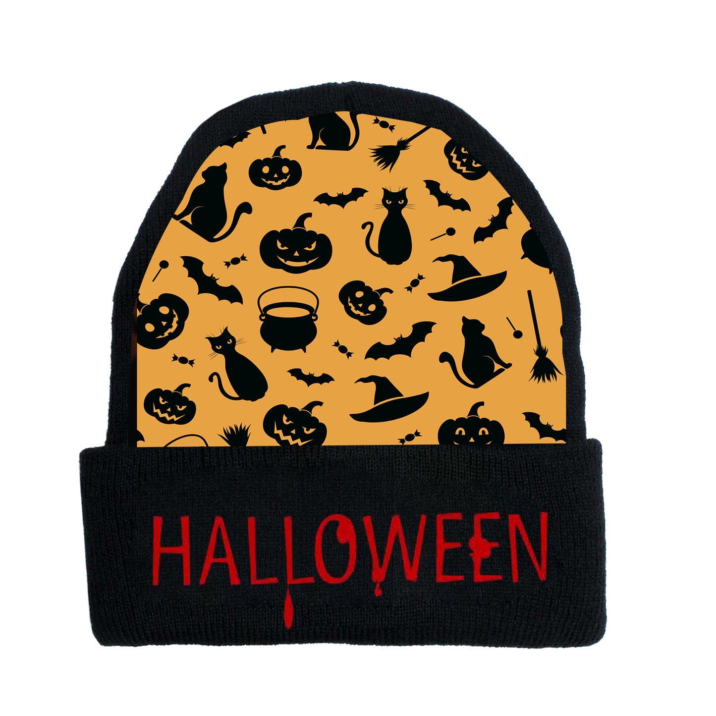 Halloween creative graphic print knitted hat