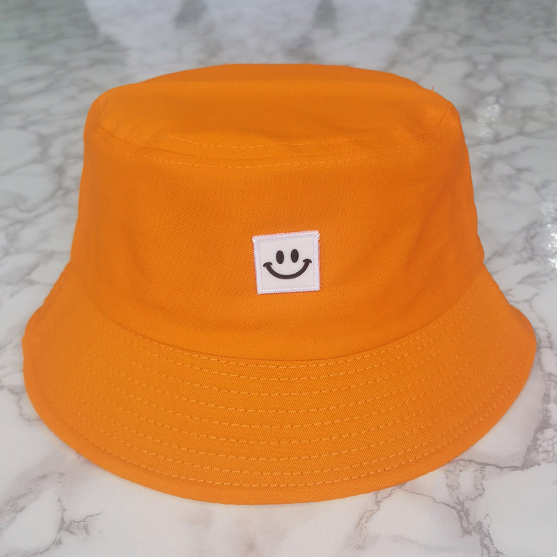 Embroidered Smiley Contrast Casual Bucket Hat